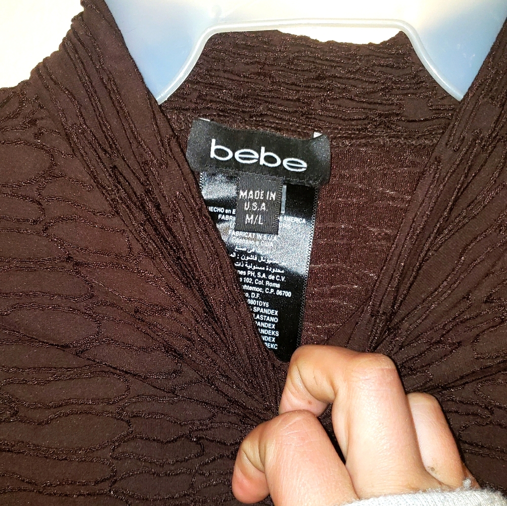 Bebe brown turtle neck long sleeve